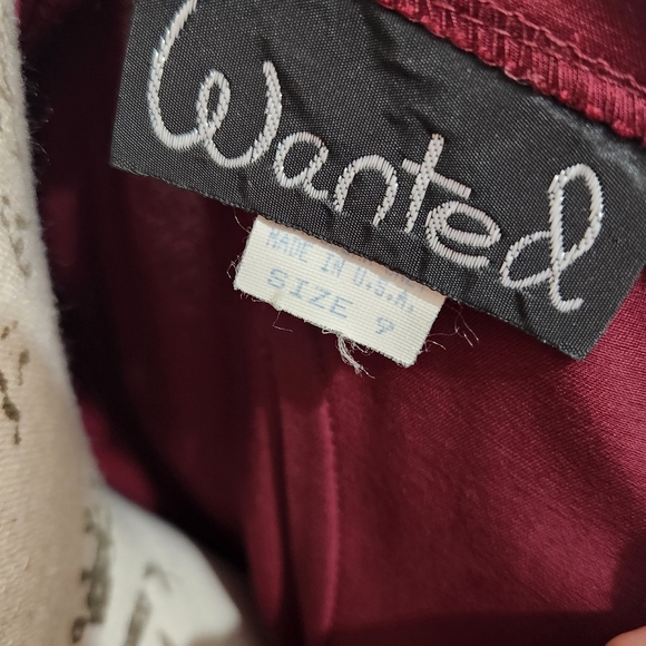 Vintage Wanted Brand Deep Red Satin Feel Dress. Size 9/10. - Picture 6 of 7